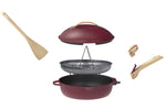 Poêle antiadhérente Cookut La Fabuleuse 8-en-1 rubis - 28cm