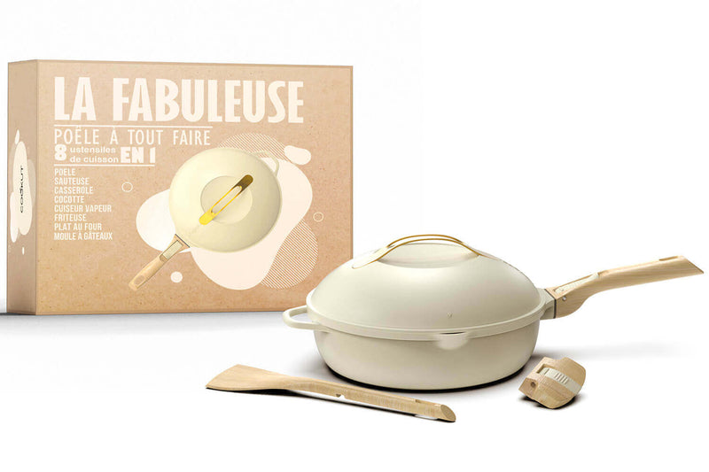 Poêle antiadhérente Cookut La Fabuleuse 8-en-1 meringue - 28cm