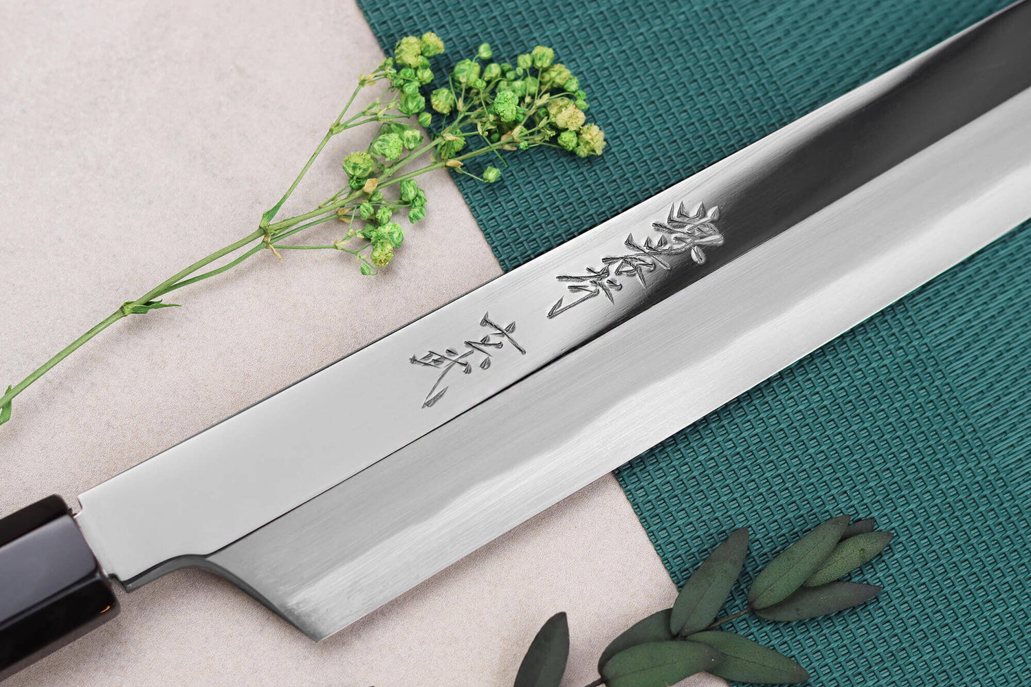 Couteau sakimaru yanagiba 30cm japonais artisanal Sakai Takayuki Genbu