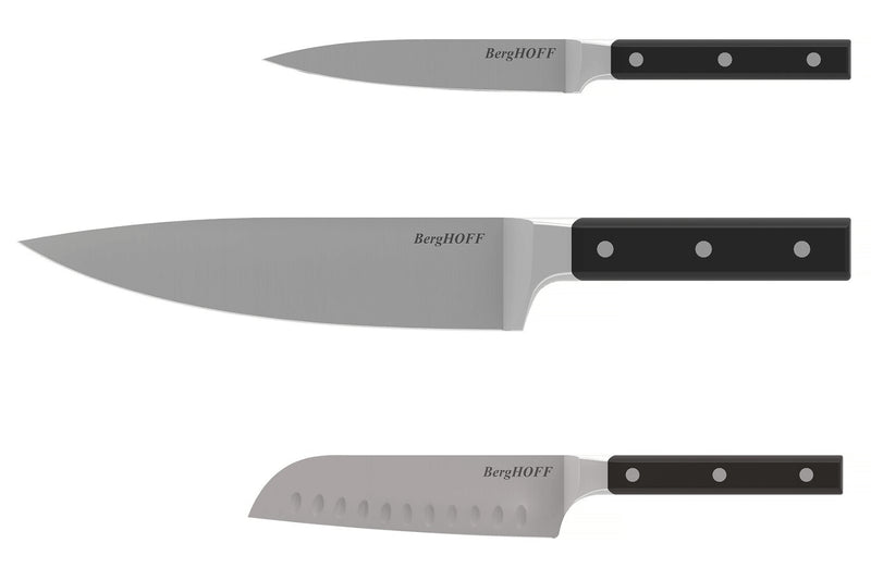 Set de 3 couteaux Berghoff Dina Gene en acier inoxydable noir