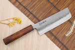 Couteau nakiri japonais artisanal Wusaki Yoshi G3 chêne 16,5cm