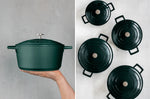 Cocotte MasterClass compatible induction en fonte d'aluminium 4L - Vert