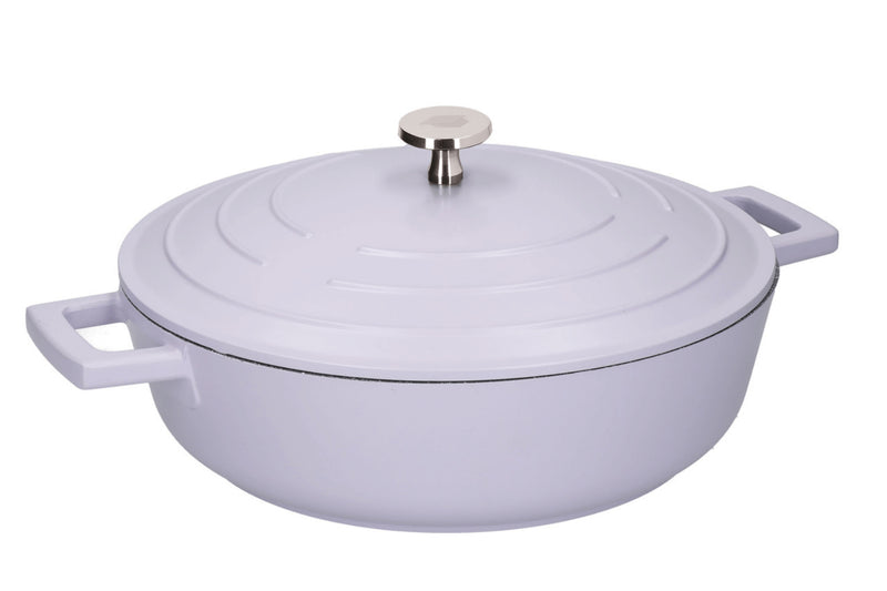 Sauteuse ronde MasterClass compatible induction en fonte d'aluminium 4L - Lavande