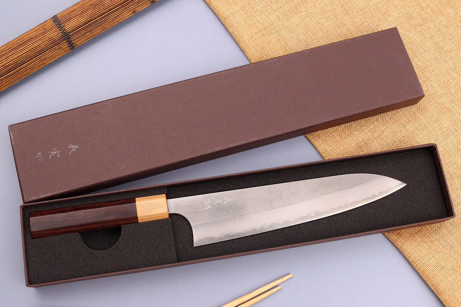 Couteau de chef japonais artisanal Yoshimi Kato AS Nashiji 21cm