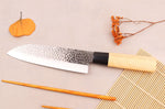 Coffret 3 couteaux japonais Satake Cutlery Tsuchime chef + santoku + deba