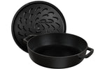 Sauteuse Staub Chistera en fonte émaillée noir mat