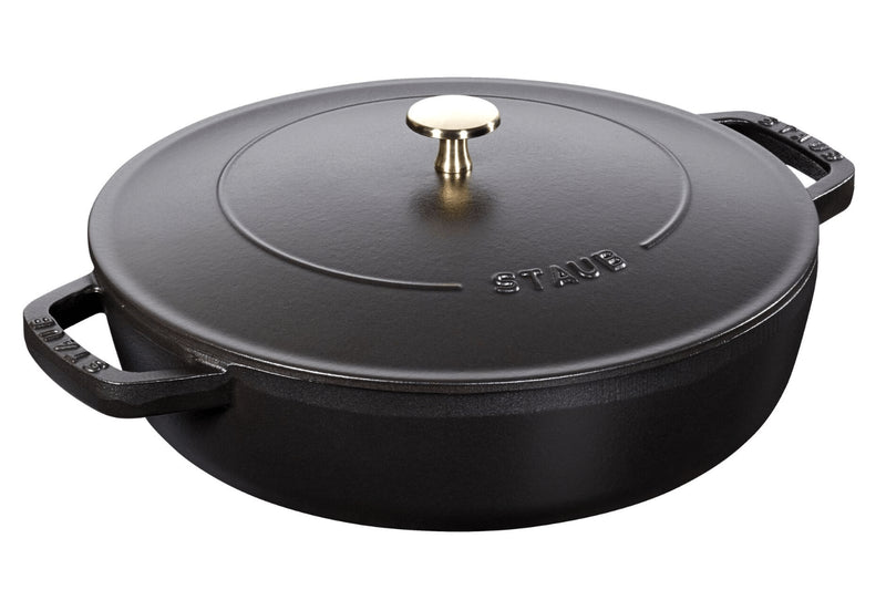 Sauteuse Staub Chistera en fonte émaillée noir mat - 28 cm
