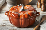 Cocotte Staub citrouille en fonte émaillée orange 24cm