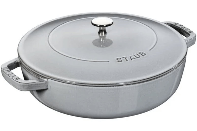 Sauteuse Staub Chistera en fonte émaillée gris graphite - 28 cm