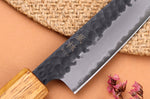 Couteau universel 13,5cm japonais artisanal Yuzo Black AS chêne brûlé