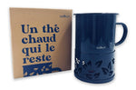 Mug à thé Cookut Sixtea chauffé à la bougie bleu