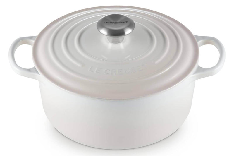 Cocotte ronde en fonte émaillée Le Creuset Signature 24cm Meringue