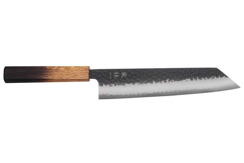 Couteau kiritsuke 21cm japonais artisanal Yuzo Black AS chêne brûlé