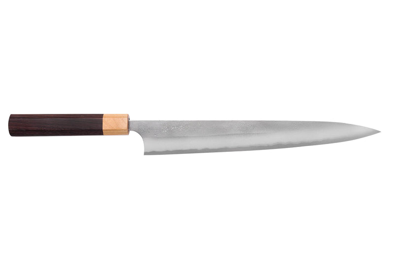 Couteau sujihiki japonais artisanal Yoshimi Kato AS Nashiji 27cm