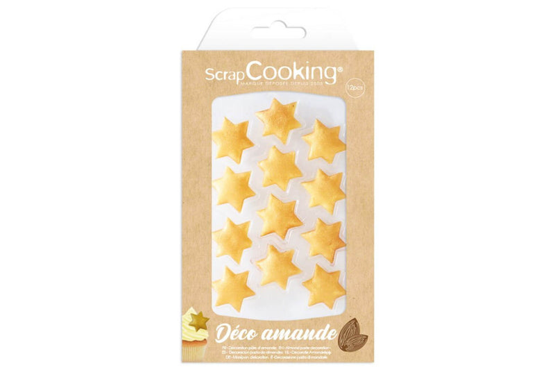 Décors en pâte d'amande Scrapcooking Étoiles dorées