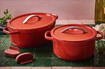 Cocotte ovale Beka Plume en aluminium 31cm - Rouge