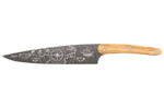 Couteau de chef Deejo Saporem Mundi 20cm manche en bois d'olivier