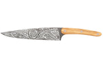 Couteau de chef Deejo Triskell 20cm manche en bois d'olivier