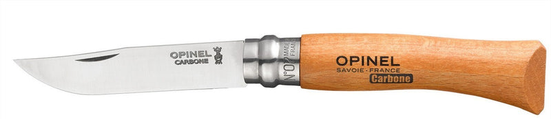 Couteau Opinel Tradition Carbone n°07 lame 8cm manche hêtre avec virole tournante