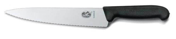 Couteau à découper professionnel Victorinox lame dentée fibrox noir 25cm 5.2033.25