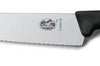 Couteau à découper professionnel Victorinox lame dentée fibrox noir 25cm 5.2033.25