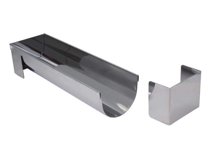 Gouttière multi-usages De Buyer ronde et démontable 30x7.5x6.5 cm acier inox