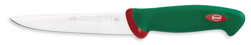 Couteau à désosser professionnel SANELLI Premana lame rigide 16cm manche vert