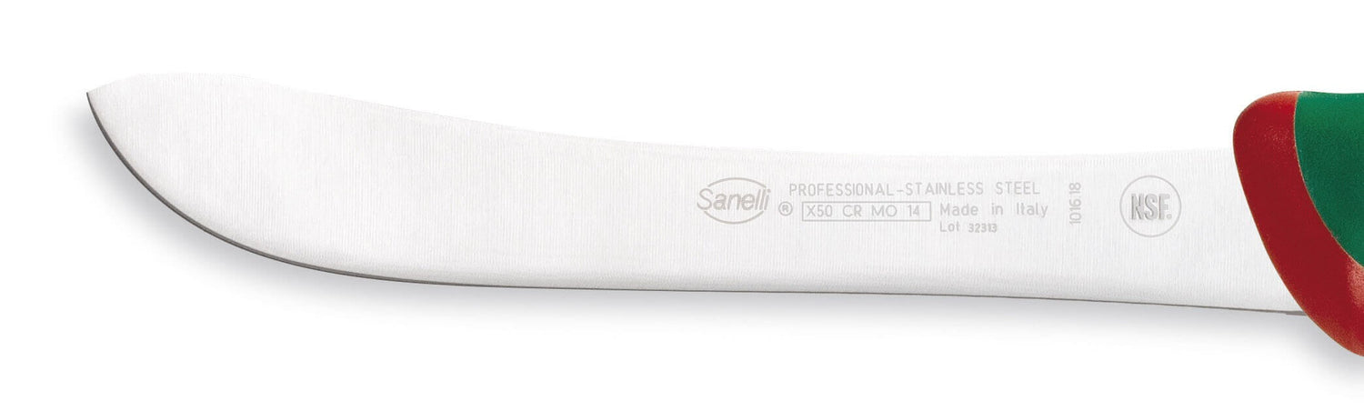 Couteau à dépouiller professionnel SANELLI Premana lame 18cm manche vert