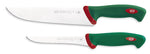 Coffret de 2 couteaux de boucher professionnels SANELLI Premana manches verts ergonomiques