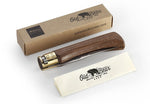 Couteau artisanal Old Bear M lame inox 8cm manche noyer avec virole