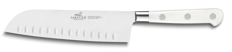 Couteau santoku Sabatier Toque blanche 100% forgé alvéolé 18cm
