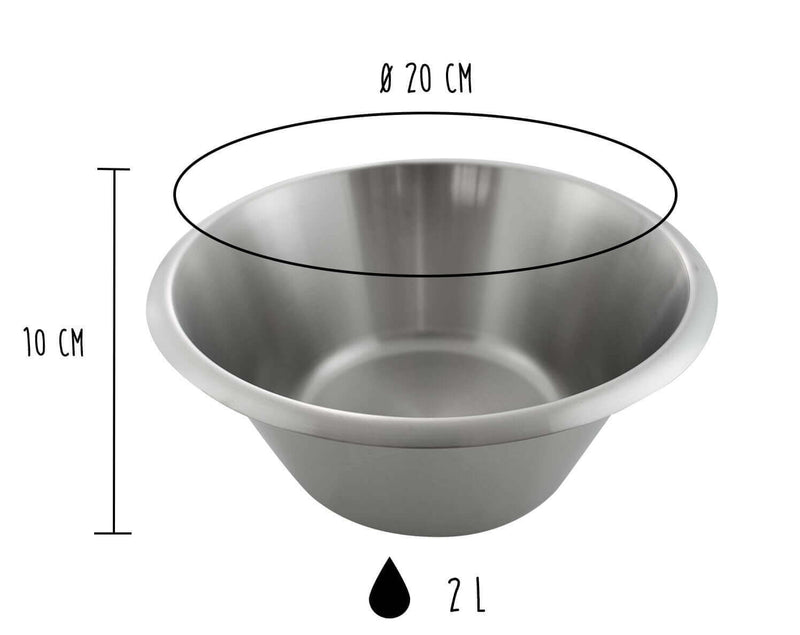 Bassine pâtissière professionnelle Matfer 100% acier inox - Diamètre 20cm