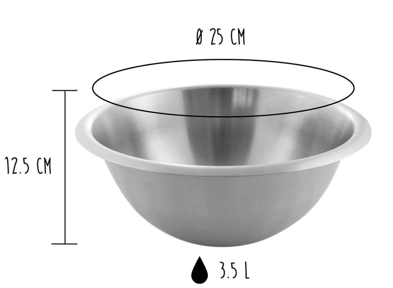 Cul de poule professionnel Matfer 100% acier inox - Diamètre 25cm