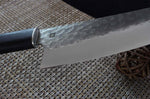 Couteau santoku japonais Shizu Hamono Yamato martelé 16cm manche sombre