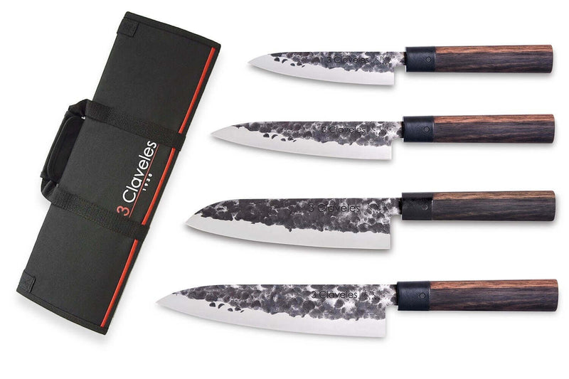 Mallette du cuisinier 4 couteaux forgés main 3 Claveles Osaka