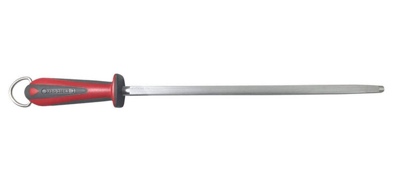 Fusil à aiguiser mèche ronde FISCHER 35cm grain fin manche rouge et gris
