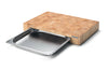 Planche à découper Continenta en bois 39x27x6cm + bac inox - Hévéa