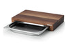 Planche à découper Continenta en bois 48x32,5x6cm + bac inox - Noyer