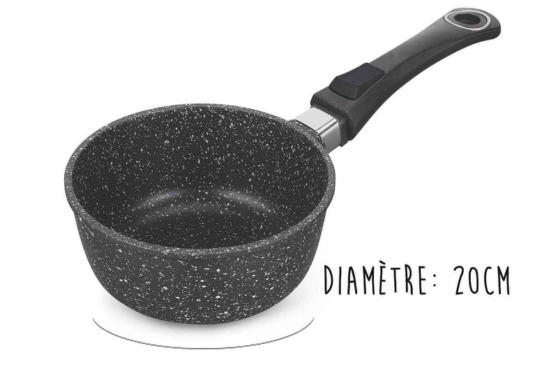 Casserole en fonte Pradel Excellence Premium 20cm façon pierre tous feux/ induction