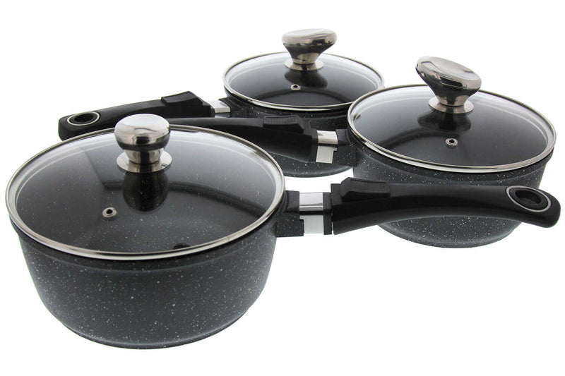 Set de 3 casseroles Pradel Excellence Onda 16/18/20cm tous feux/ induction - 3 manches amovibles