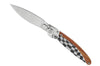 Couteau pliant K2.12M manche sandwalwood et acier décor racing 11,5cm