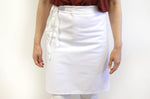 Tablier de cuisinier demi chef Deren 100% coton blanc