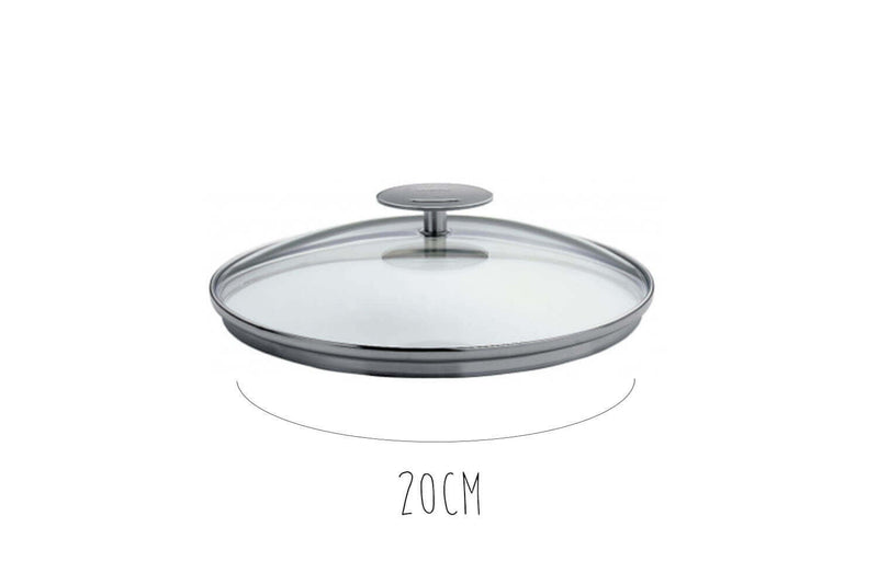 Couvercle en verre bombé Cristel Platine - 20cm