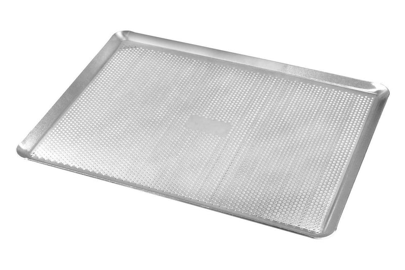 Plaque pâtissière perforée Gobel aluminium avec rebords - L