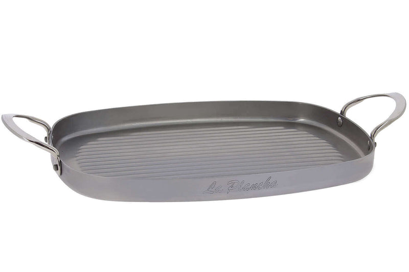 Plancha grill De Buyer Mineral B Element en fer 38x26cm avec 2 anses inox