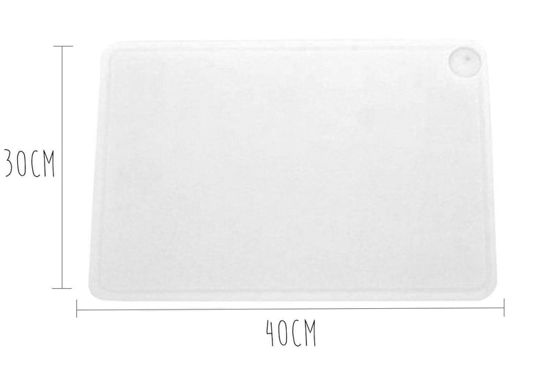 Planche à découper polyéthylène blanc HD500 à rigole et poche à jus 40x30cm