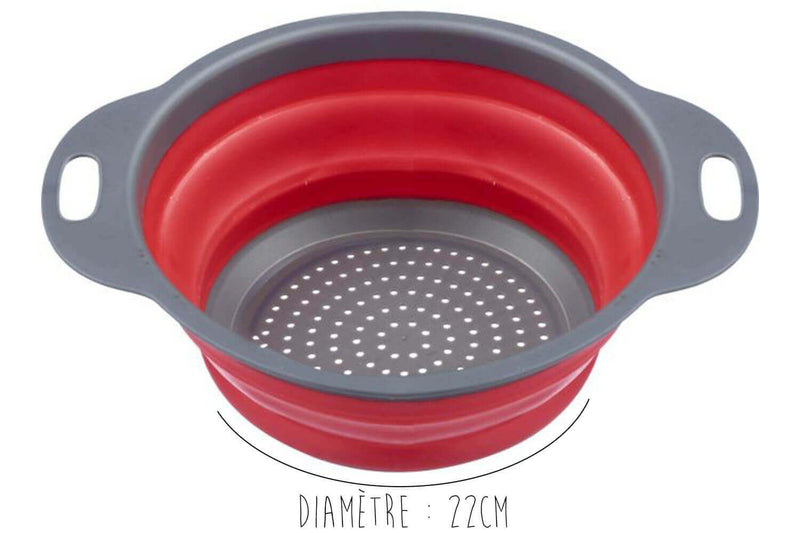 Passoire pliable Westmark ø22cm rouge et grise