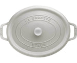 Cocotte STAUB ovale en fonte émaillée truffe blanche - 37 cm