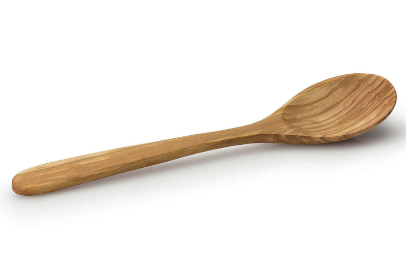 Cuillère à mélanger large ronde Continenta en bois d'olivier 35cm