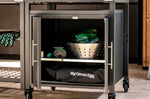Pack Big Green Egg Medium barbecue + convEGGtor + table modulaire + meuble placard + 6 roulettes